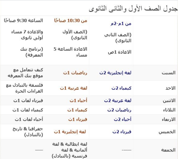 جدول مواعيد قناة مصر التعليمية 2020