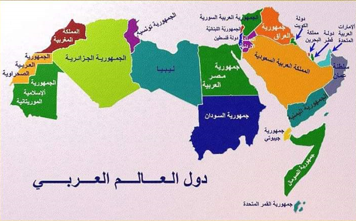 خريطة الوطن العربي صماء معلومة