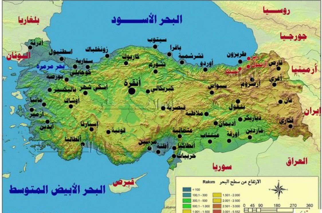 خريطة تركيا بالعربي 2022 توضح مدن تركيا بالتفصيل
