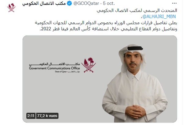 مكتب الاتصال الحكومي قطر, وسائل التواصل معه, مديره, ومركز الاتصال الحكومي 